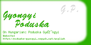 gyongyi poduska business card